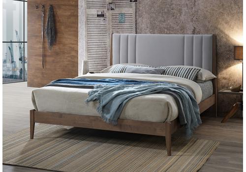 5ft King Size Chess Light Grey Soft Velvet Fabric Upholstered & Wood Bed Frame 1